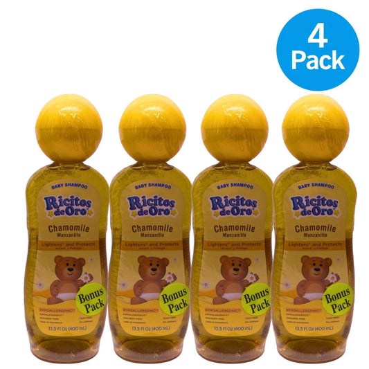 Goldilocks Chamomile Baby Shampoo 13.5 fl oz with Bonus Soap Bar 3.5 oz (4 Pack)