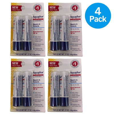 Aquaphor Lip Repair Stick SPF 30 0.17 Oz set 2 - 4 Pack New EXP 11/26