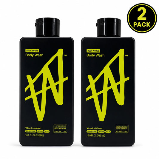 Winnoby Deep Woods Vitamin-Infused Body Wash Magnesium Biotin Vit-E 18 oz 2 Pack