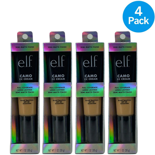 e.l.f. Camo CC Cream SPF 30 1 oz Light 210N 4 Pack New Exp 11/2026