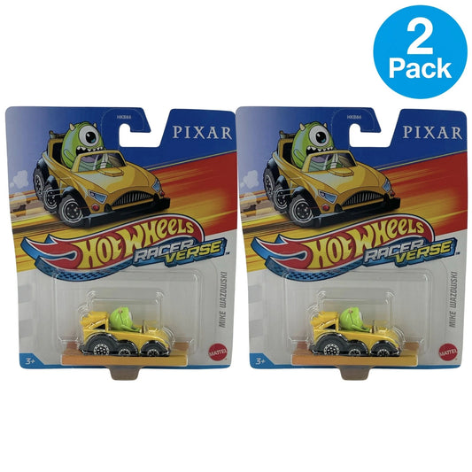 Hot Wheels RacerVerse Disney Pixar Mike Wazowski Die-Cast Car 2 Pack New