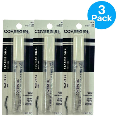 COVERGIRL Professional Natural Lash Mascara Clear 100 - 3 Pack, 0.34 fl oz bottles