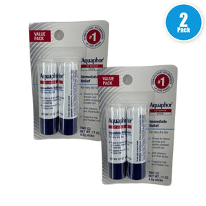 Aquaphor Lip Repair Stick 0.17 Moisturizing Balm 4 Total Exp 12/27 Pack of 2 New