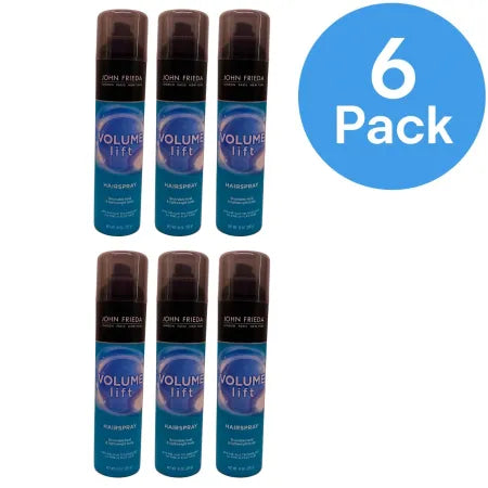 John Frieda Volume Lift Hairspray 10oz bottles in 6 pack bundle with brushable hold formula