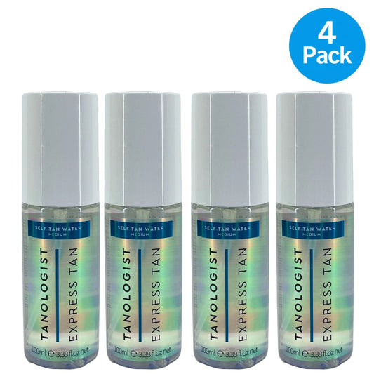 Tanologist Express Tan Self Tan Water - Medium - 3.38 oz - 4 Pack Bundle