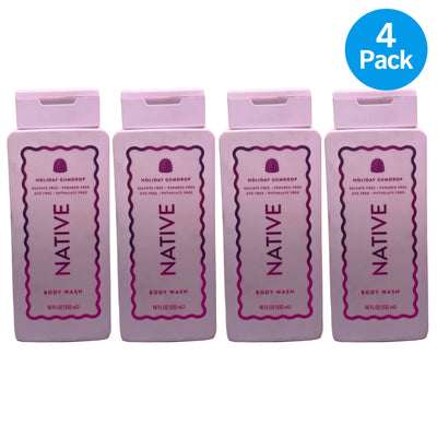 Native Holiday Gumdrop Body Wash Sulfate Free Paraben Free 18 oz 4 Pack New