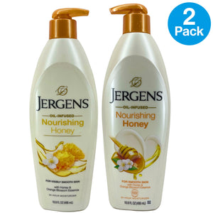 Jergens Oil-Infused Nourishing Honey Lotion 16.8 oz 2 Pack New