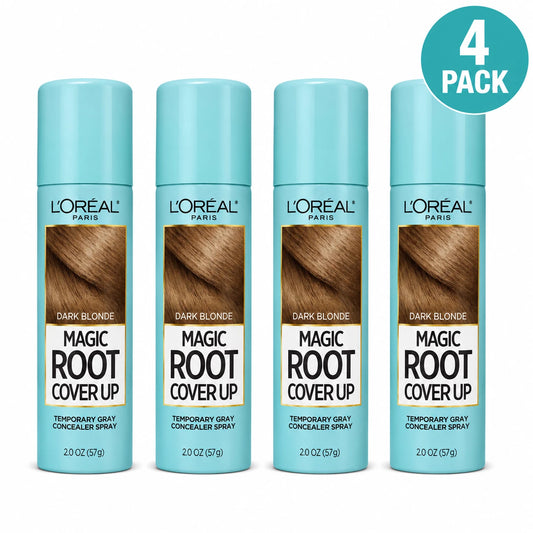 L'Oreal Paris Magic Root Cover Up Gray Concealer Spray Dark Blonde 2.0 oz 4 Pack