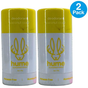 Hume Supernatural Plant Probiotic Powered Deodorant Coconut Coast 2 Pack New