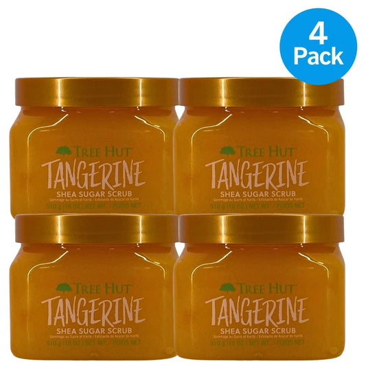 Tree Hut Tangerine Shea Sugar Scrub Vitamin C & Salicylic Acid 18oz 4 Pack New