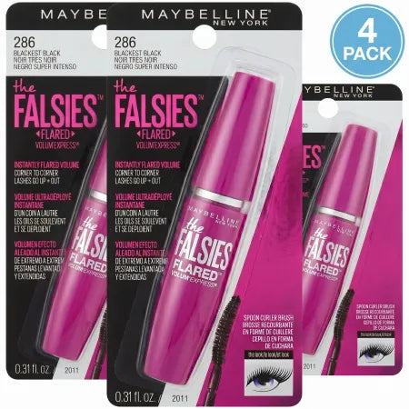 Maybelline The Falsies Flared Volum' Express Mascara 286 Blackest Black 4 Pack