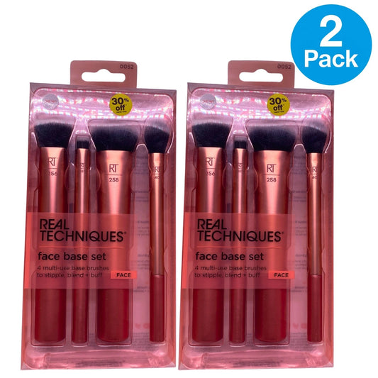Real Techniques Face Base Makeup Brush Set 4 Piece 2 Pack New