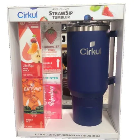CIRKUL Midnight Blue 40oz StrawSip Tumbler with built-in straw and lid for drinking on the go