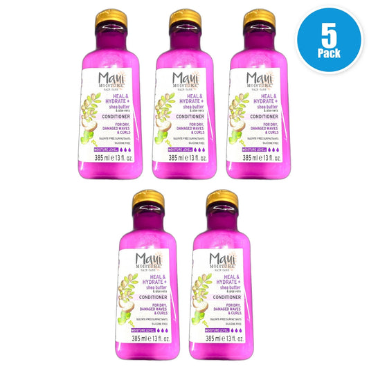 Maui Moisture Heal Hydrate Shea Butter Conditioner 13oz Pack of 5 New