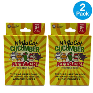 MoonSprocket Ninja Cat Cucumber Attack Card Game 2 Pack New
