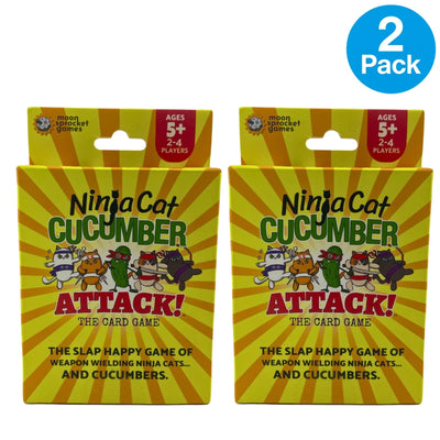 MoonSprocket Ninja Cat Cucumber Attack Card Game 2 Pack New