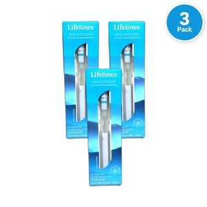 LifeLINES Pen Diffuser Crisp Mountain Air Black Ballpoint Pen Pack of 3 New