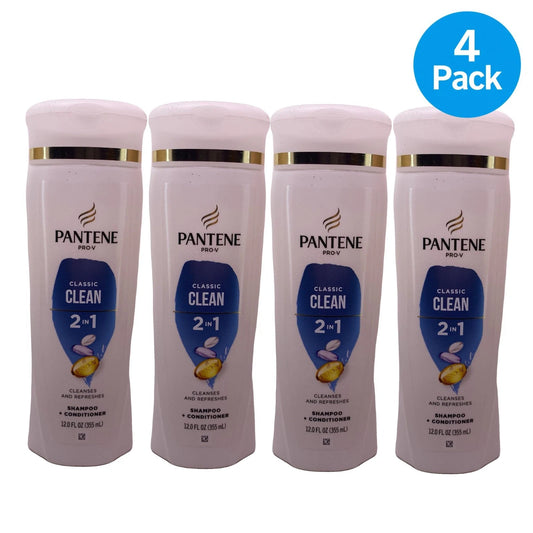 Pantene Pro-V Classic Clean 2-in-1 Shampoo Conditioner 12 fl oz 4 Pack New
