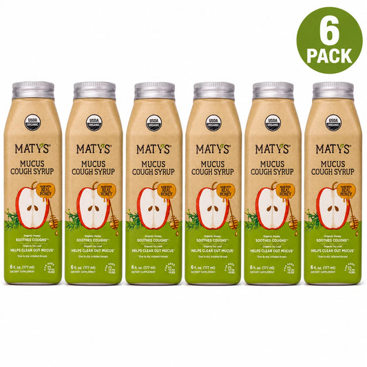 Maty's Organic Mucus Cough Syrup with Real Honey & Ivy Leaf 6 Pack Exp: 10/26
