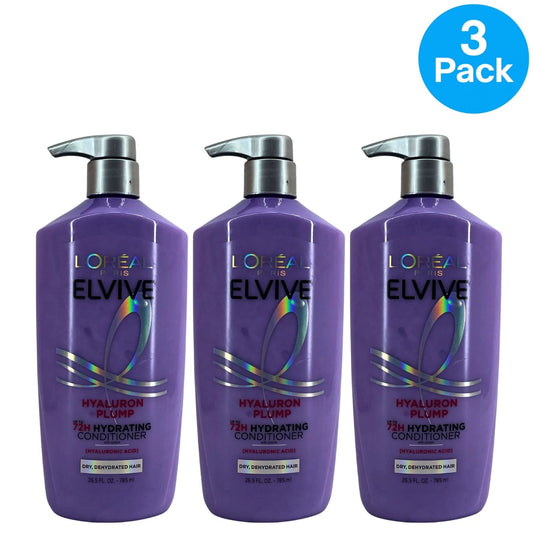 L'Oréal Elvive Hyaluron Plump Conditioner 26.5 Oz 3 Pack New