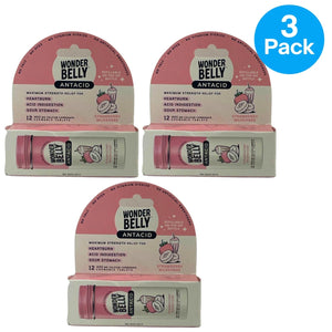 Wonderbelly Antacid Maximum Strength Strawberry Milkshake 1000 mg 12 Tablets
