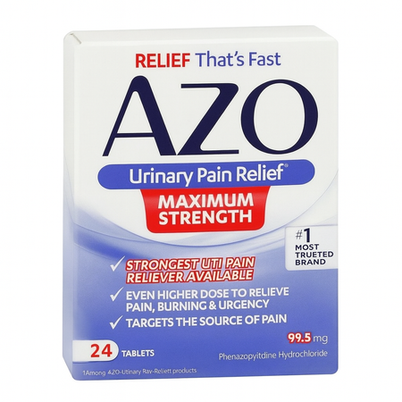 AZO Urinary Pain Relief Maximum Strength 24 Tablets 1 Pack New