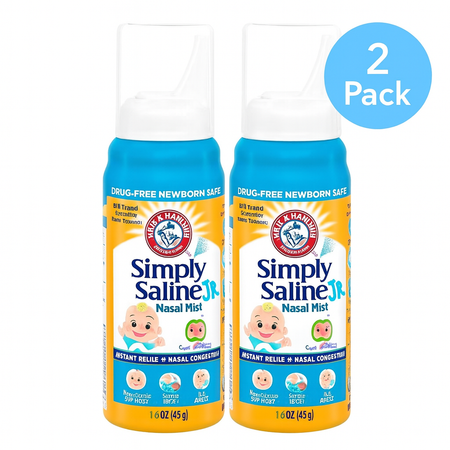 Arm & Hammer Simply Saline Jr Nasal Mist 1.6oz 2 Pack EXP 11/2025 New