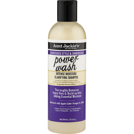 Aunt Jackie's Power Wash Clarifying Shampoo 12oz bottle for deep cleansing
