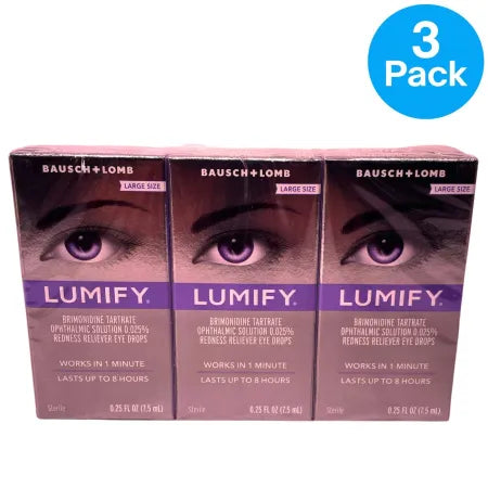 Bausch + Lomb Lumify 0.25oz eye drops 3 pack with 2027/10 expiration date
