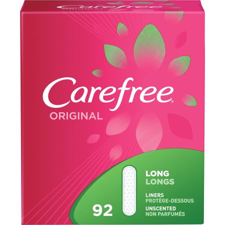 Carefree Original Long Regular Pantiliners, Unscented, 92 Ct 1