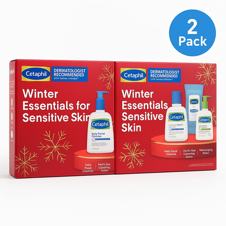 Cetaphil Winter Skin Essentials 3 Piece Set 2 Pack with moisturizer and cleanser for dry skin care