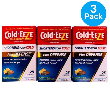 Cold-EEZE Plus Defense Zinc Lozenges 25 Count 3 Pack box package product image