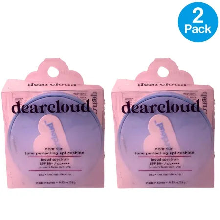 Dearcloud Tone Perfecting SPF Cushion SPF50 PA++++ Korean Beauty 2 Pack