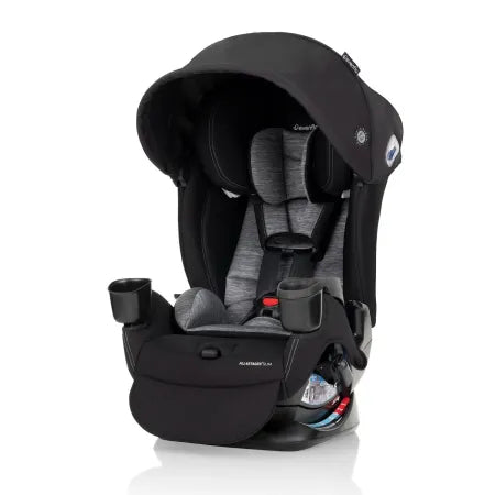 Evenflo All4Stages Slim Plus Canopy 4-in-1 convertible car seat in Howell Black with extended canopy