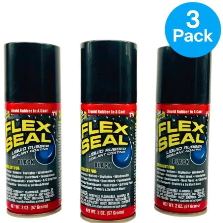 Flex Seal Liquid Rubber Sealant Coating Black 2oz – 3 Pack – New 1