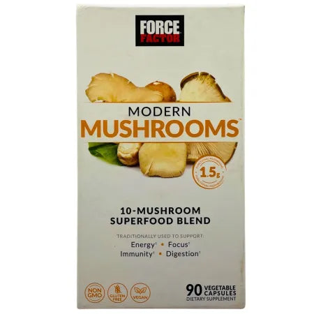 Force Factor Modern Mushrooms 10-Mushroom Superfood Blend 90 Capsules – New