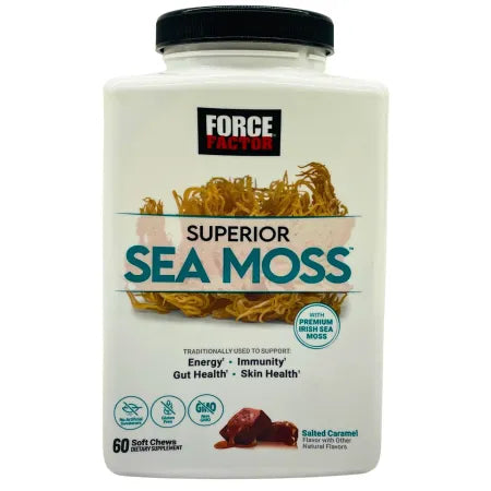 Force Factor Superior Sea Moss 60 Soft Chews – Salted Caramel Flavor – New