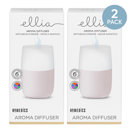 Homedics Ellia Aroma Diffuser Color Changing Light 2 Pack New