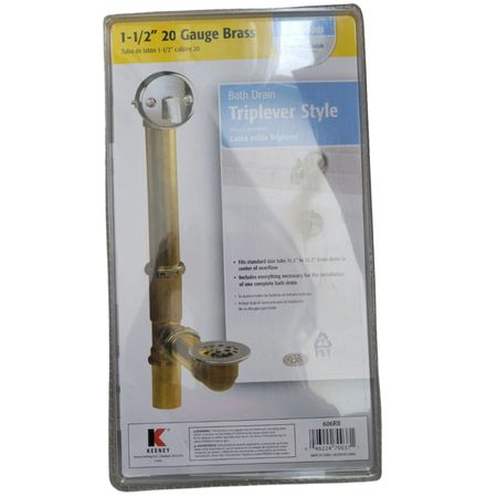 Keeney Trip Lever Bath Drain 1-1/2" 20 Gauge Brass – 1 Pack New