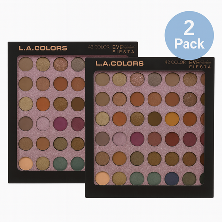 L.A. Colors 42 Color Eyeshadow Fiesta Palette 2 Pack New