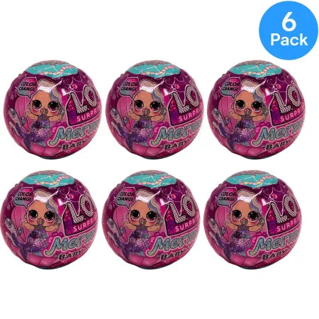 LOL Surprise Merbaby Color Change Toy Mystery Ball 6 Pack with water-activated dolls