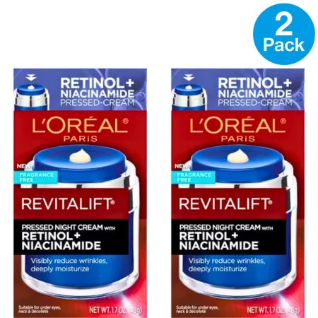 L’Oreal Revitalift Retinol Night Cream 1.7oz Anti Aging 2 Pack