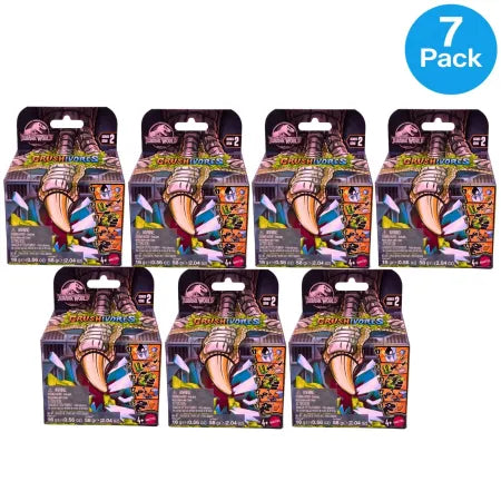 Mattel Jurassic World Crushivores Dinosaur Figure 7 Pack New