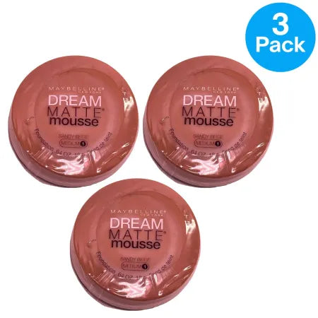 Maybelline Dream Matte Mousse Foundation Sandy Beige Medium 1 3 Pack product image