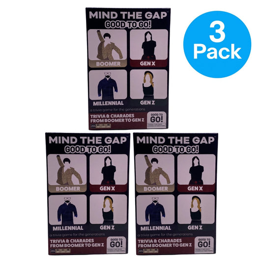 Mind The Gap Good To Go Trivia Game 3 Pack by Spinmaster - portable travel card games