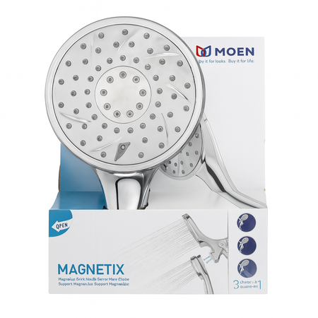 Moen Magnetix 3-in-1 Handheld Shower Head Chrome – 1 Pack New
