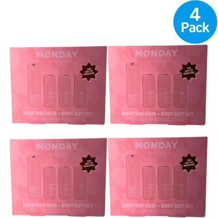 Monday Haircare Moisture Hair and Body Gift Set - 4 pack shampoo conditioner bottles