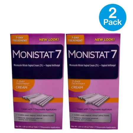 Monistat 7 Vaginal Antifungal Cream 1.59 oz 2 Pack - Yeast Infection Treatment