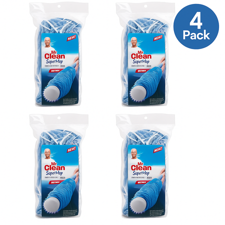 Mr. Clean SuperMop Refill with Magic Eraser 4 Pack New