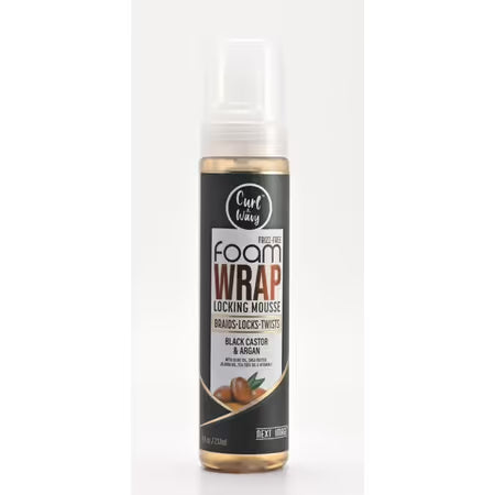 NEXT IMAGE Foam Wrap Locking Mousse Black Castor and Argan 8oz bottle product image